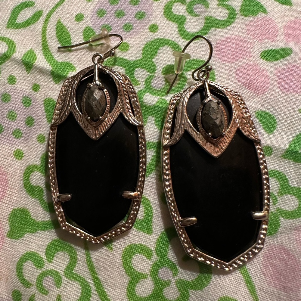 Kendra Scott Darby Black and Slate Earrings